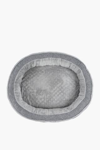 1.2kg Oval Short Fleece Sponge Pet Bed, 89x69cm
