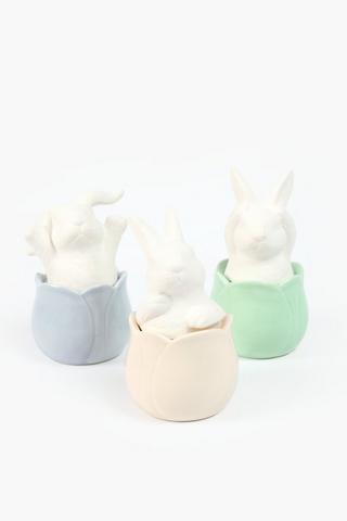Assorted Hatching Bunny Statues, 10x6.5cm