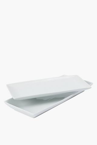 2 Piece Porcelain Platter Set