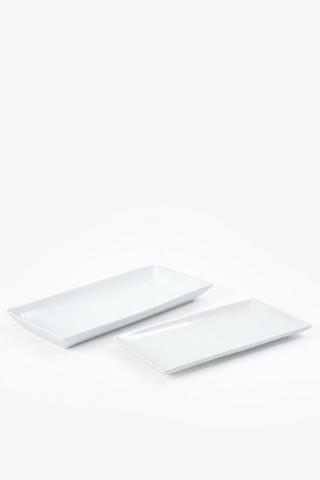 2 Piece Porcelain Platter Set