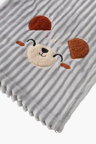 Ribbed Embroidered Teddy Blanket