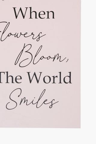 Metal Lazer Cut Flower Sign, 23.5x29.5cm