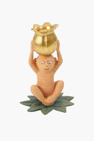Monkey Water Lilly Candle Holder, 12x19cm