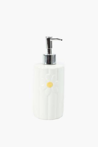Ceramic Embossed Daisy Soap Dispenser