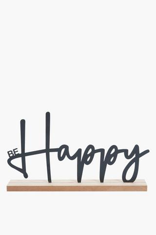 Be Happy Decor Sign, 30x16.5cm