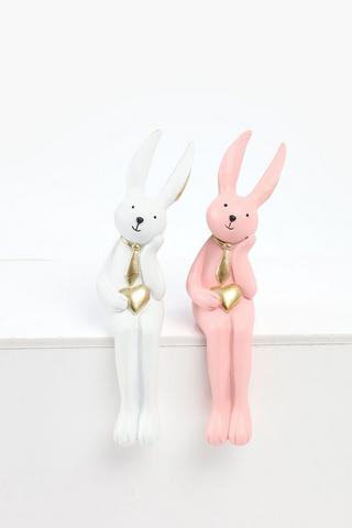 Assorted Seated Bunny Statue, 6x24.5cm