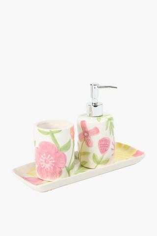 Ceramic Embossed Floral Bath Tumbler