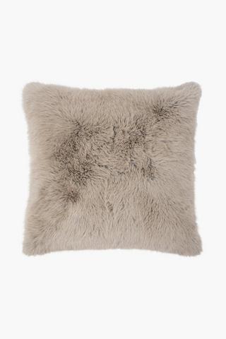 Faux Fur Grizzly Scatter Cushion, 60x60cm