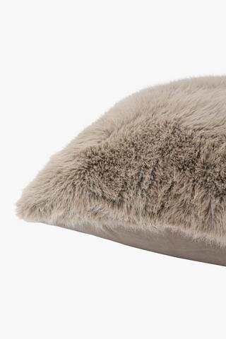 Faux Fur Grizzly Scatter Cushion, 60x60cm
