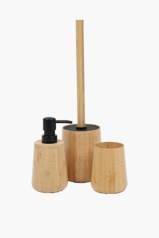 Bamboo Round Toilet Brush Set