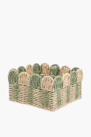 Paper Straw Scallop Utility Basket Small