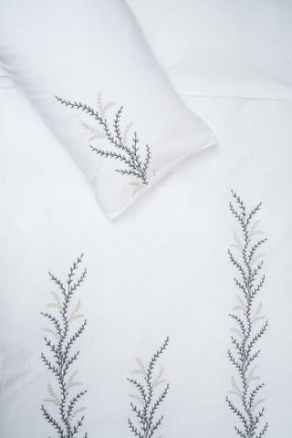 144 Thread Count Premium Embroidered Trailing Floral Duvet Cover Set