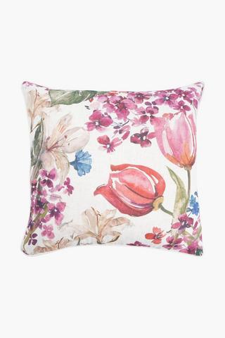 Extra Premium Printed Floral Feather Filled Scatter Cushion, 60x60cm