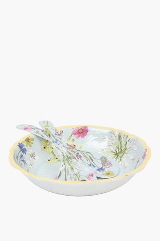 Colab Coralbloom Salad Bowl And Spoons