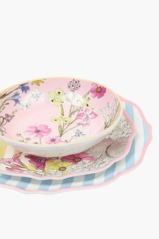 Colab Coralbloom Stripe Dinner Plate