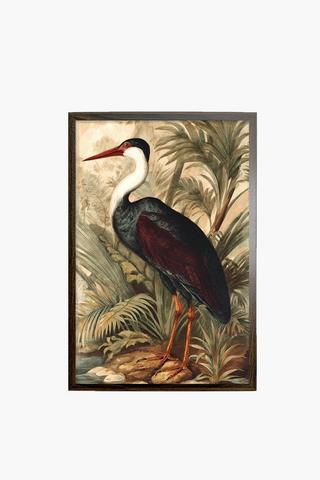 Framed Stork Canvas, 40x60cm