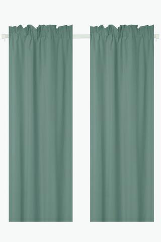 2 Pack Taped Soft Touch Curtain, 150x218cm