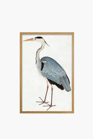 Framed Blue Crane Canvas, 40x60cm