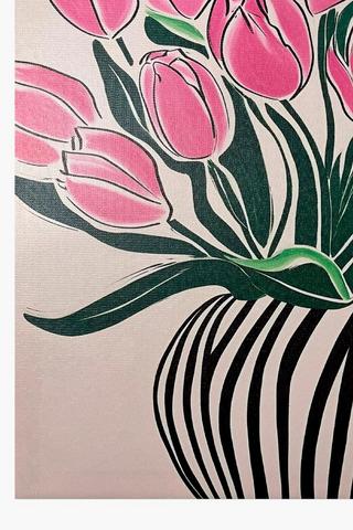 Printed Tulips Vase Canvas, 40x40cm