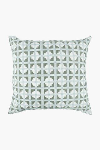 Embroidered Geometric Scatter Cushion, 60x60cm
