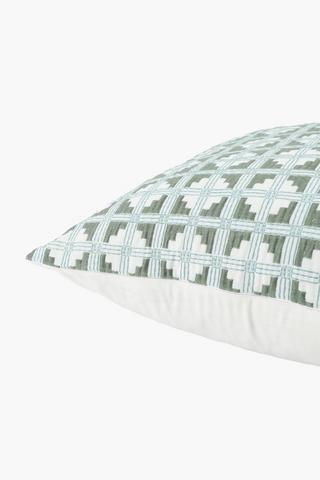 Embroidered Geometric Scatter Cushion, 60x60cm