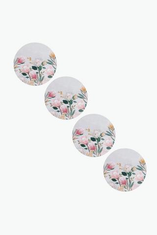 4 Pack Floral Coasters