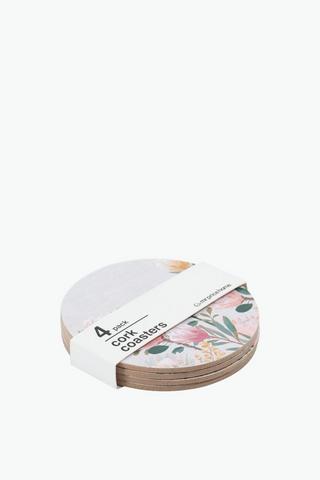 4 Pack Floral Coasters