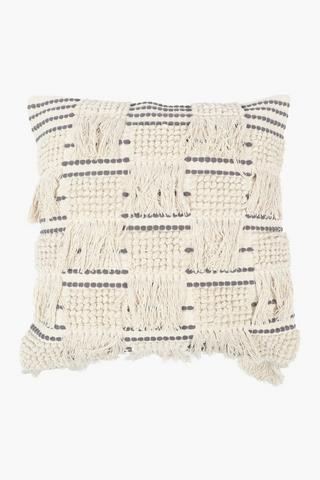 Extra Premium Textured Check Feather Filled Scatter Cushion, 60x60cm