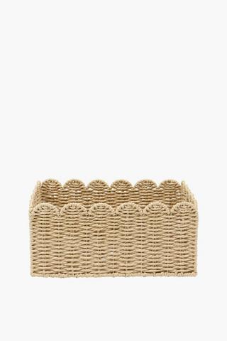 Paper Straw Scallop Utility Basket Medium