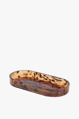 Glass Leopard Print Bath Tray