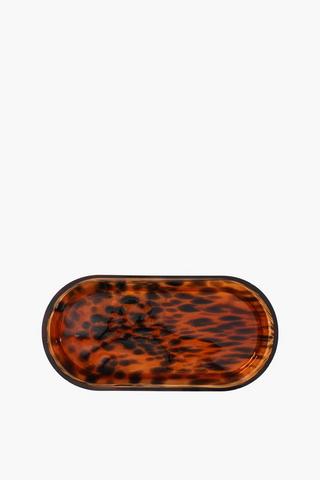 Glass Leopard Print Bath Tray