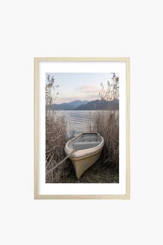 Framed Boat Canvas, 60x90cm