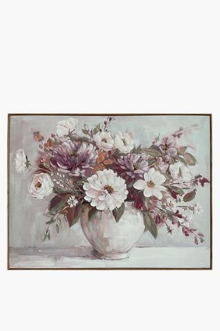 Hand Painted Floral Vase Canvas, 90x120cm
