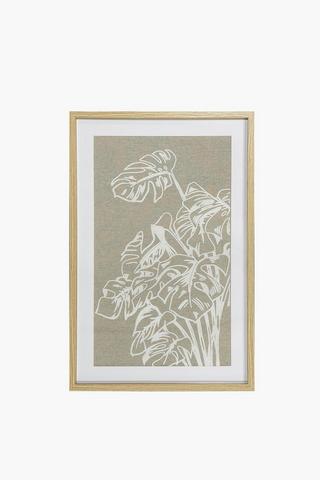 Textured Linen Flower Canvas, 40x60cm