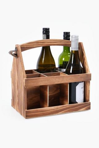 6 Bottle Wooden Caddy