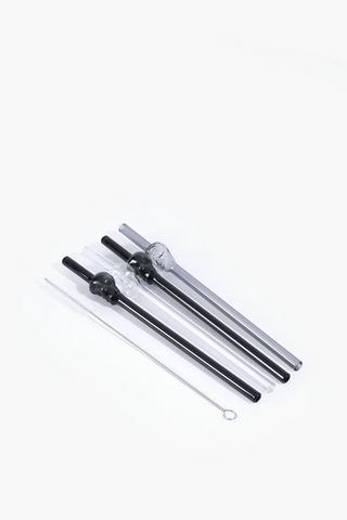 5 Piece Novelty Glass Straw Set