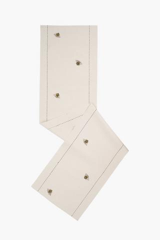 Bee Embroidered Table Runner