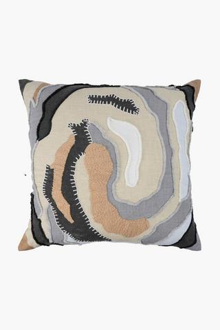 Extra Premium Textured Abstract Feather Filled Scatter Cushion, 60x60cm