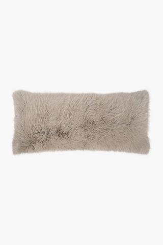 Faux Fur Grizzly Scatter Cushion, 30x80cm