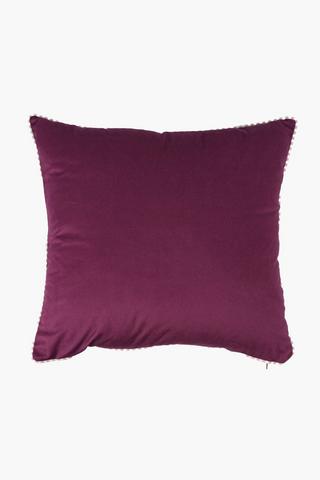 Velvet Piped Scatter Cushion, 50x50cm