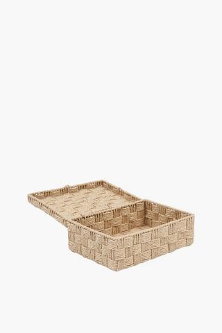 Paper Straw Checkered Storage Box Medium
