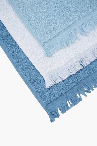 3 Pack Guest Towels With Fringe Detail