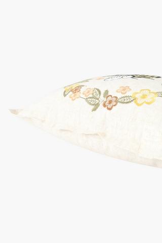 Embroidered Forest Bee Scatter Cushion, 50x50cm