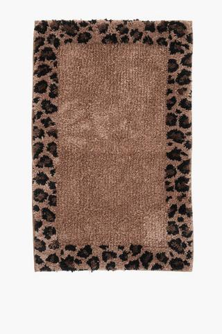 Tufted Leopard Border Bath Mat, 50x80cm