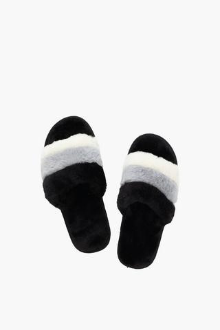 Faux Fur Ombre Slippers, 5-6