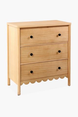 Scallop 3 Drawer Natural