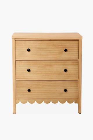 Scallop 3 Drawer Natural