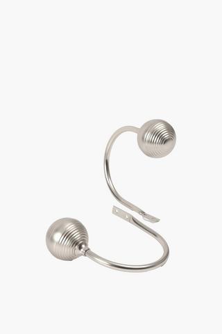 2 Pack Brushed Ribbed Curtain Holdback