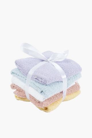 5 Pack Pastel Face Cloths