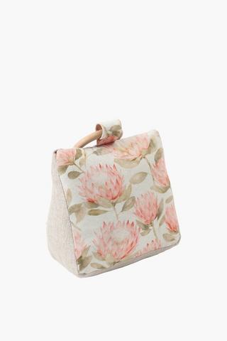 Printed Handbag Protea Doorstop, 17.5x9x17.5cm